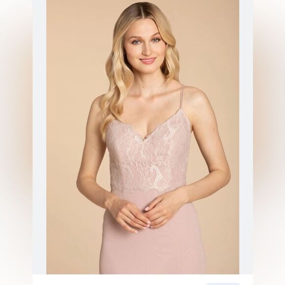 Hayley Paige Occasions 5957 Lace Chiffon Dress NWT - Picture 2 of 6